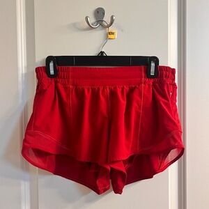 lululemon red hotty hot shorts